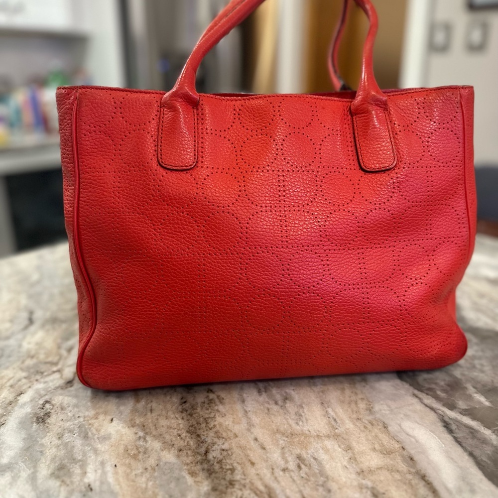 EUC Liostick Red Kate Spade zip top tote